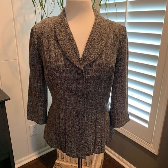 Vintage Black and White Wool Blazer by Danny and Nicole - Picture 2 of 8